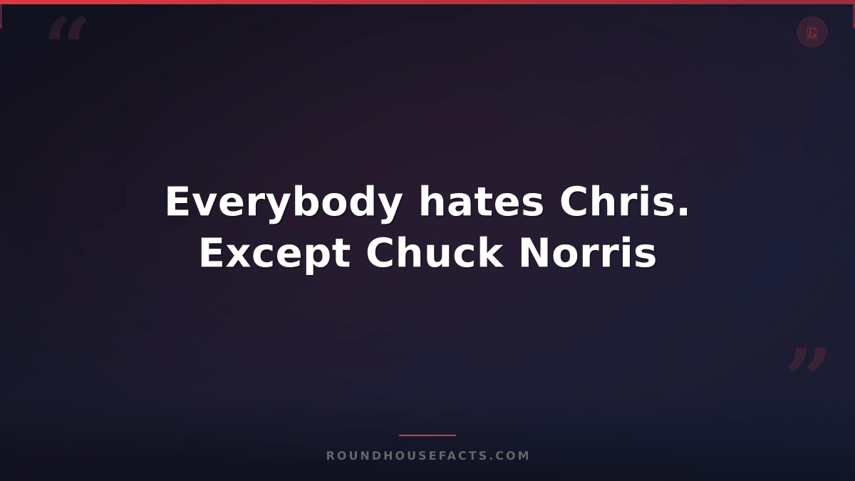 Chuck Norris Fact — Everybody hates Chris. Except Chuck Norris