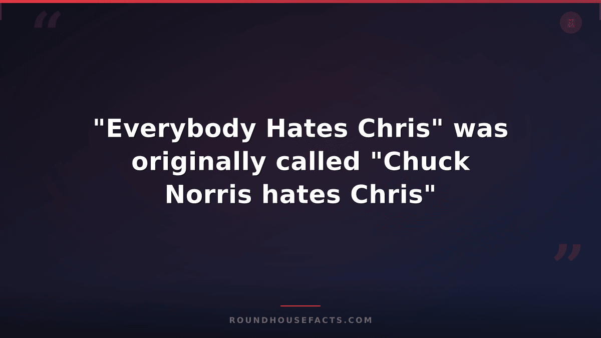 Chuck Norris Fact — "Everybody Hates Chris" was originally called "Chuck Norris