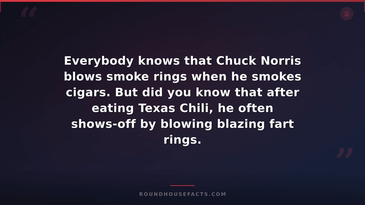 Chuck Norris Fact — Everybody knows that Chuck Norris blows smoke rings when he