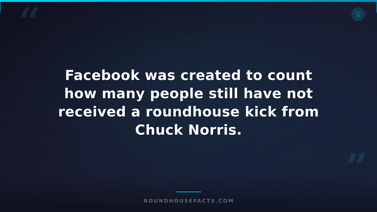 Chuck Norris Fact — Facebook was created to count how many people still have not