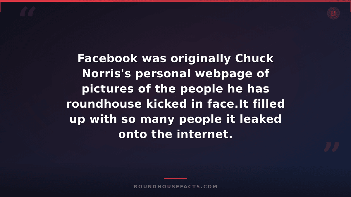 Chuck Norris Fact — Facebook was originally Chuck Norris's personal webpage of p