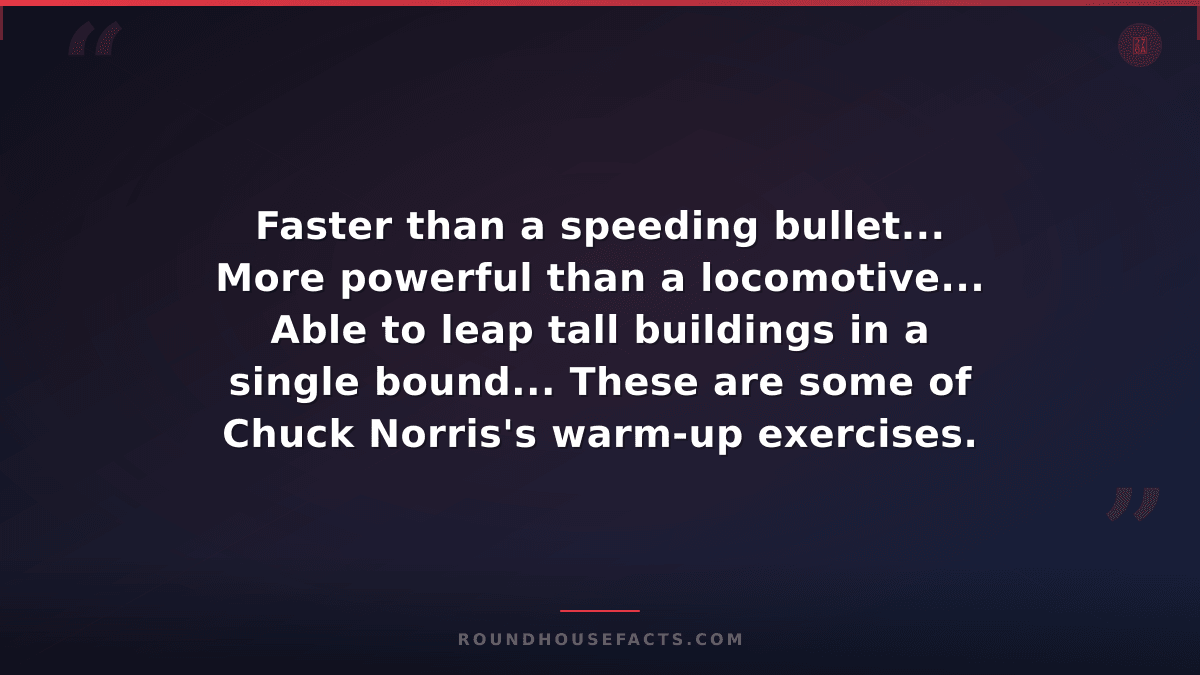 Chuck Norris Fact — Faster than a speeding bullet... More powerful than a locomo