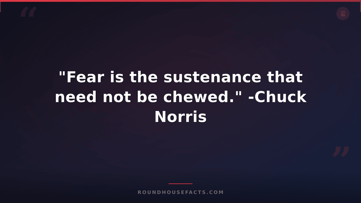 Chuck Norris Fact — "Fear is the sustenance that need not be chewed." -Chuck Nor