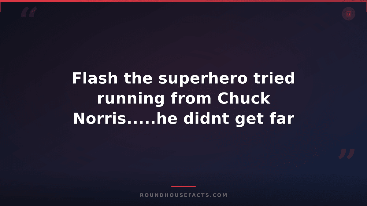 Chuck Norris Fact — Flash the superhero tried running from Chuck Norris.....he d