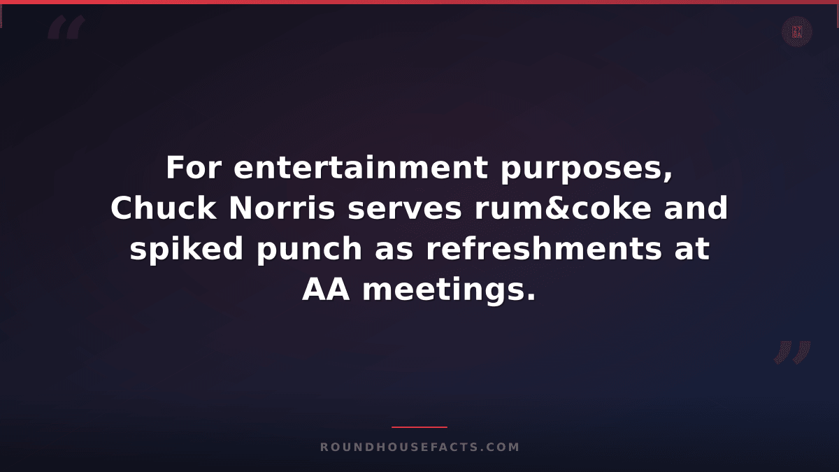 Chuck Norris Fact — For entertainment purposes, Chuck Norris serves rum&coke and