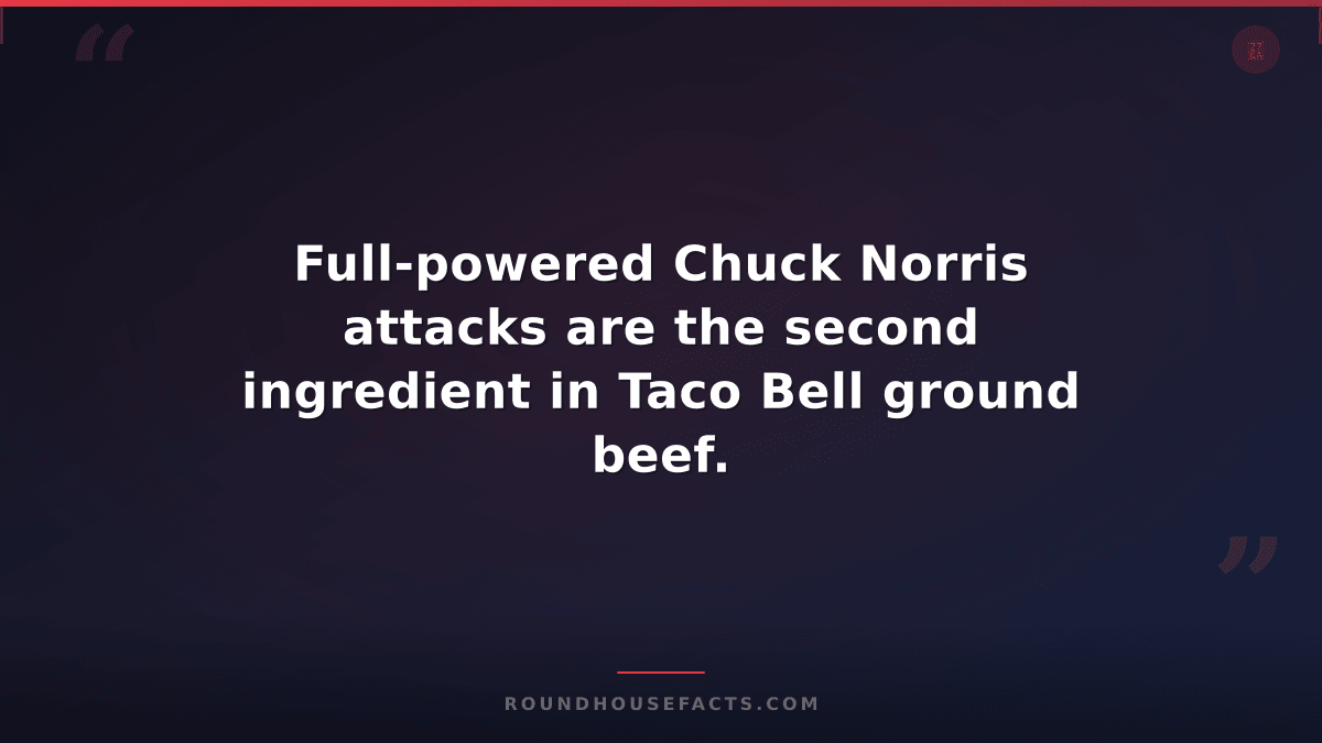 Chuck Norris Fact — Full-powered Chuck Norris attacks are the second ingredient