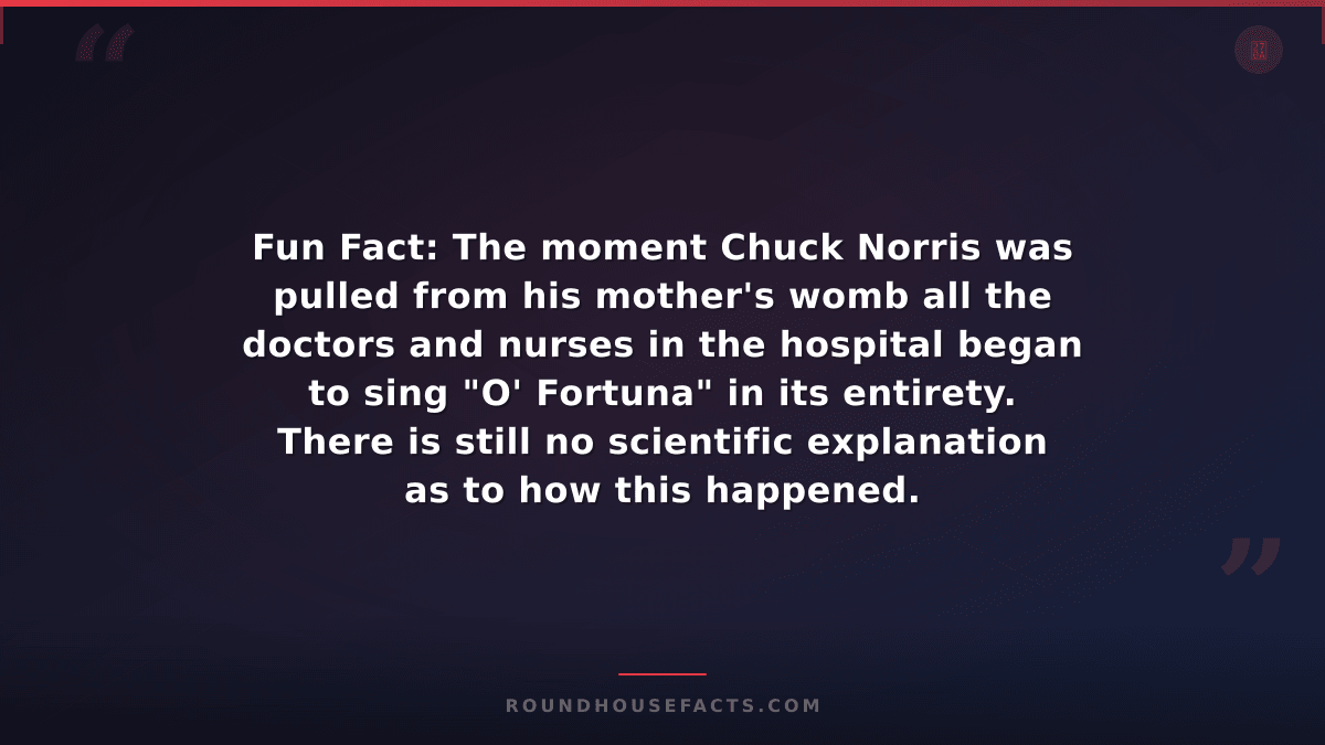 Chuck Norris Fact — Fun Fact: The moment Chuck Norris was pulled from his mother