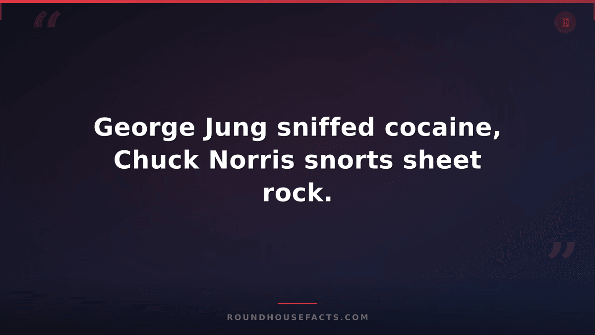 Chuck Norris Fact — George Jung sniffed cocaine, Chuck Norris snorts sheet rock.