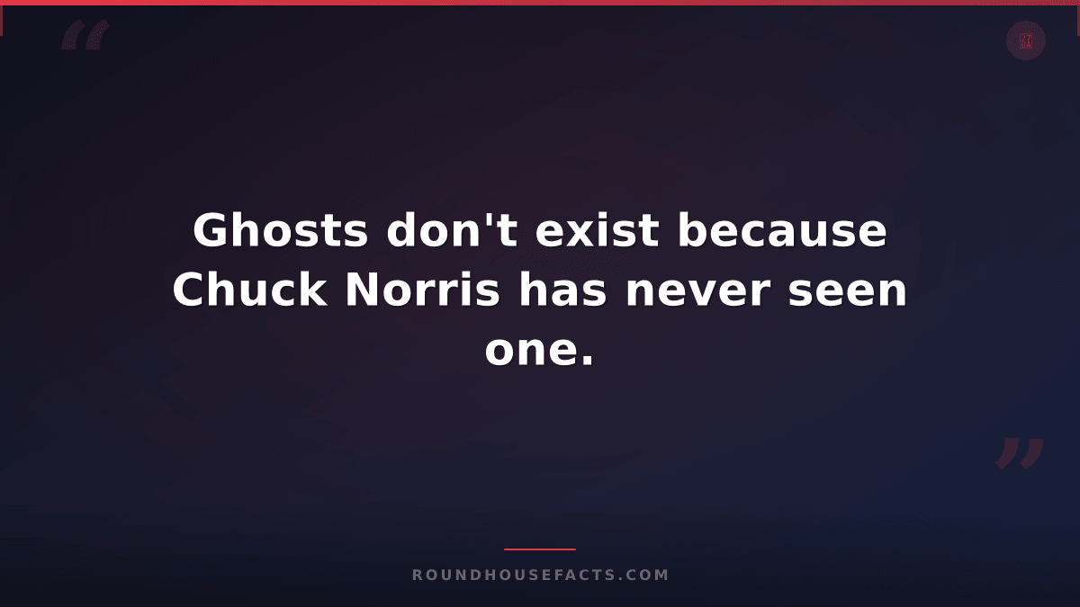 Chuck Norris Fact — Ghosts don't exist because Chuck Norris has never seen one.