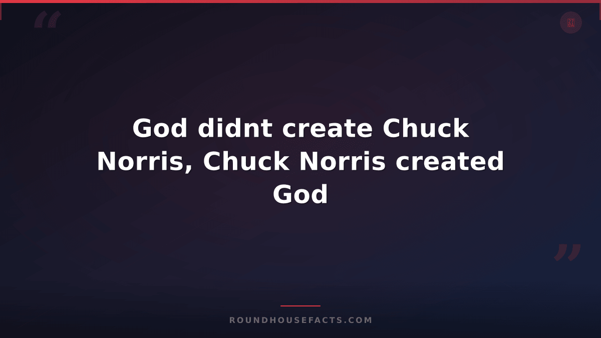 Chuck Norris Fact — God didnt create Chuck Norris, Chuck Norris created God