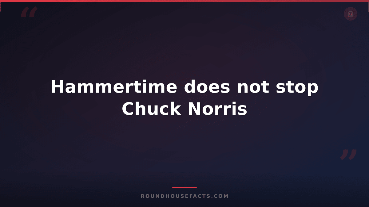 Chuck Norris Fact — Hammertime does not stop Chuck Norris
