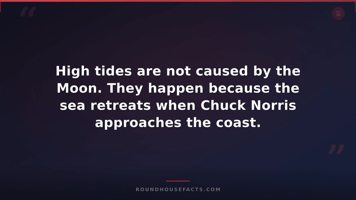 Chuck Norris Fact — High tides are not caused by the Moon. They happen because t