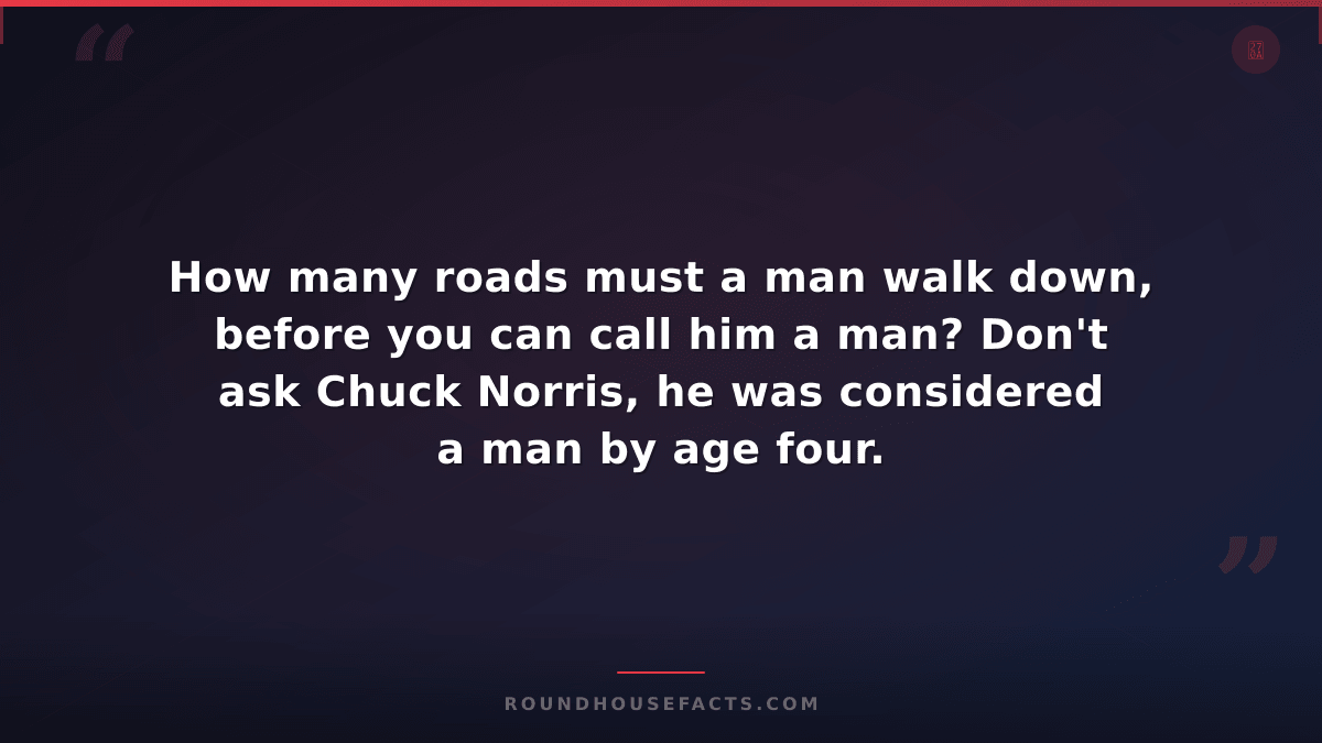 Chuck Norris Fact — How many roads must a man walk down, before you can call him
