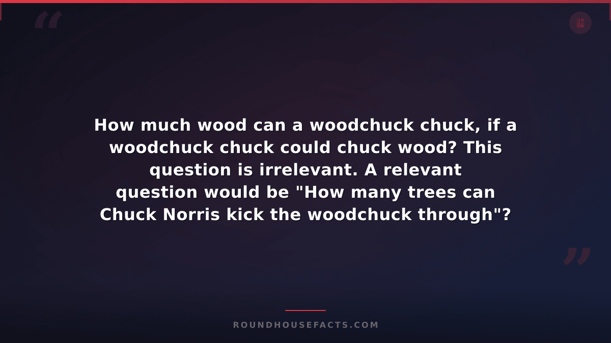 Chuck Norris Fact — How much wood can a woodchuck chuck, if a woodchuck chuck co