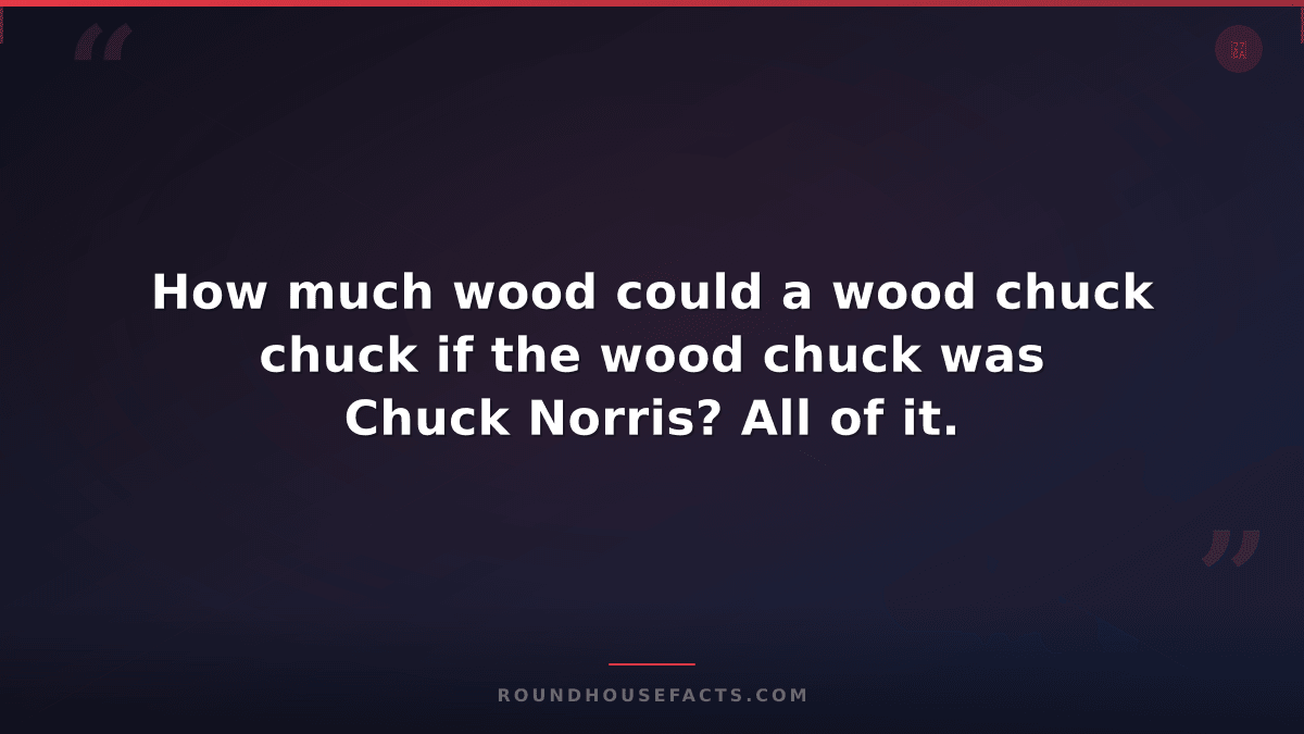 Chuck Norris Fact — How much wood could a wood chuck chuck if the wood chuck was