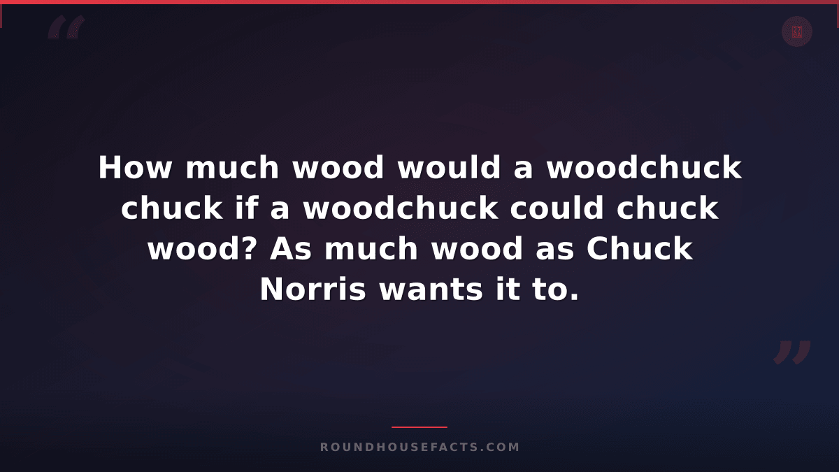 Chuck Norris Fact — How much wood would a woodchuck chuck if a woodchuck could c