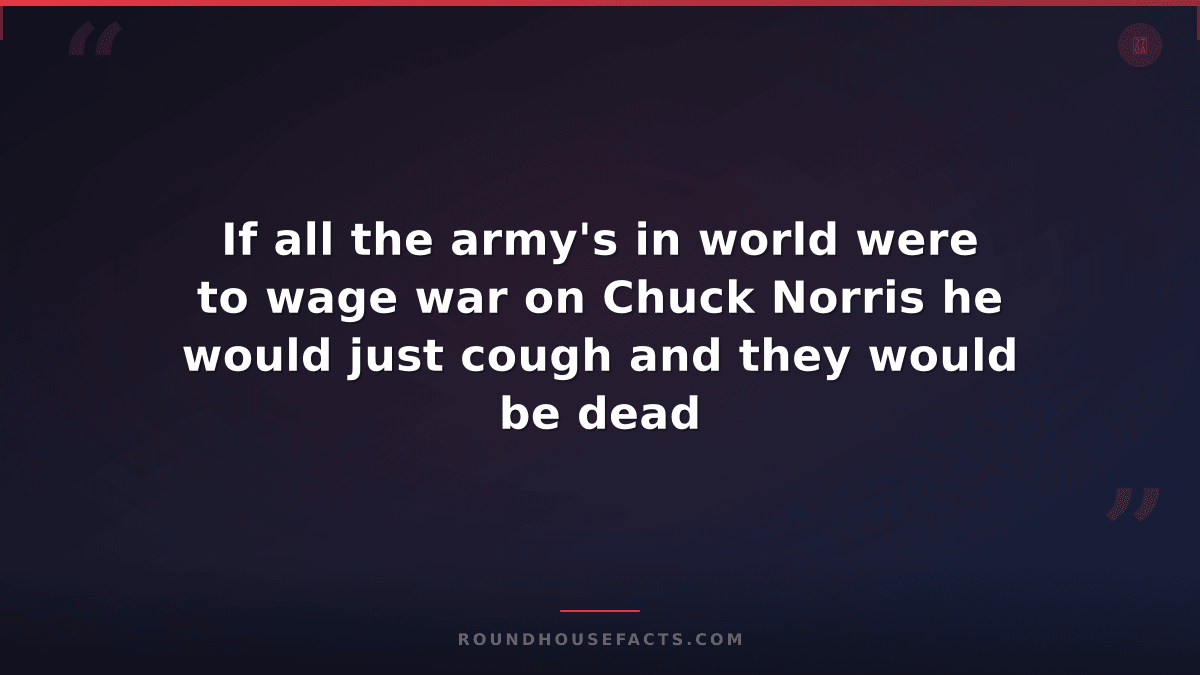 Chuck Norris Fact — If all the army's in world were to wage war on Chuck Norris