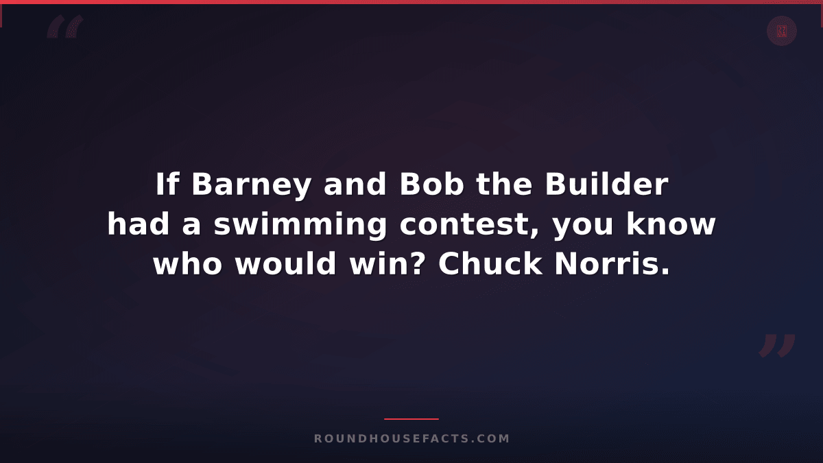 Chuck Norris Fact — If Barney and Bob the Builder had a swimming contest, you kn