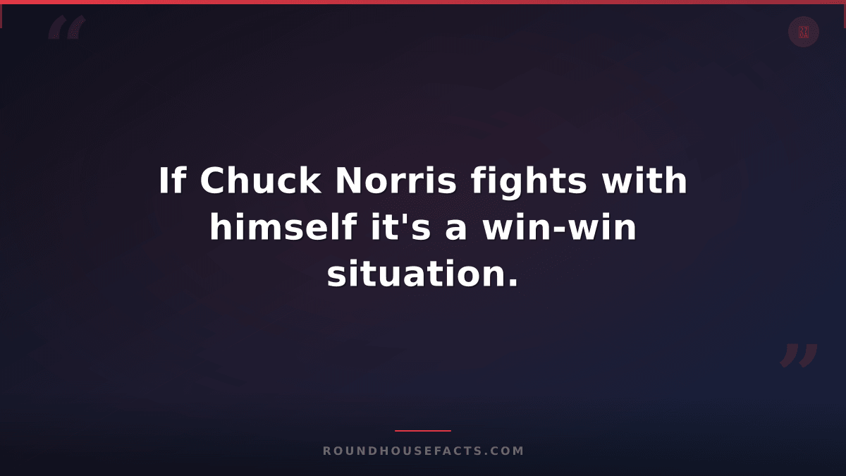 Chuck Norris Fact — If Chuck Norris fights with himself it's a win-win situation
