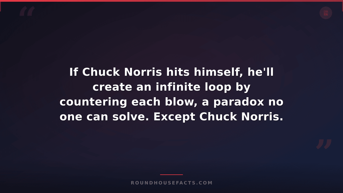Chuck Norris Fact — If Chuck Norris hits himself, he'll create an infinite loop