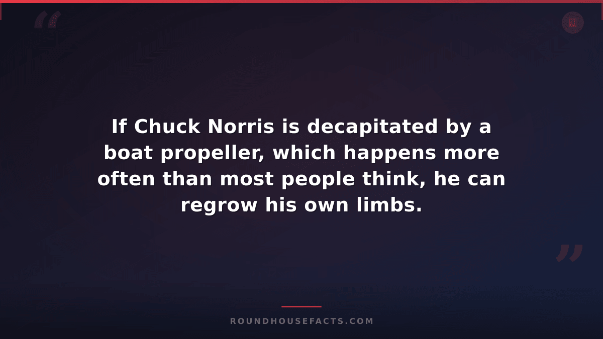 Chuck Norris Fact — If Chuck Norris is decapitated by a boat propeller, which ha
