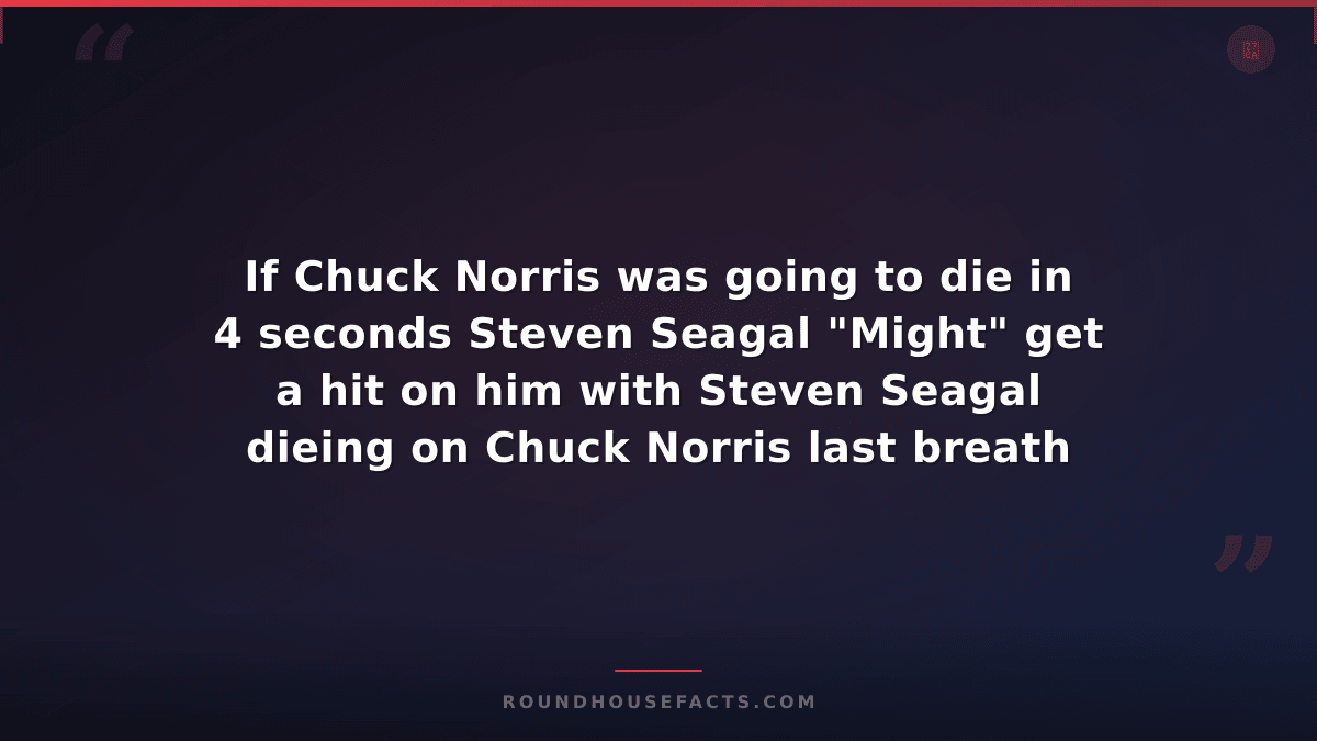 Chuck Norris Fact — If Chuck Norris was going to die in 4 seconds Steven Seagal
