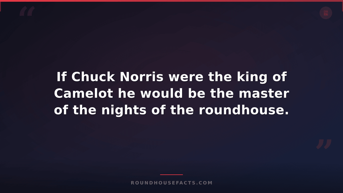 Chuck Norris Fact — If Chuck Norris were the king of Camelot he would be the mas