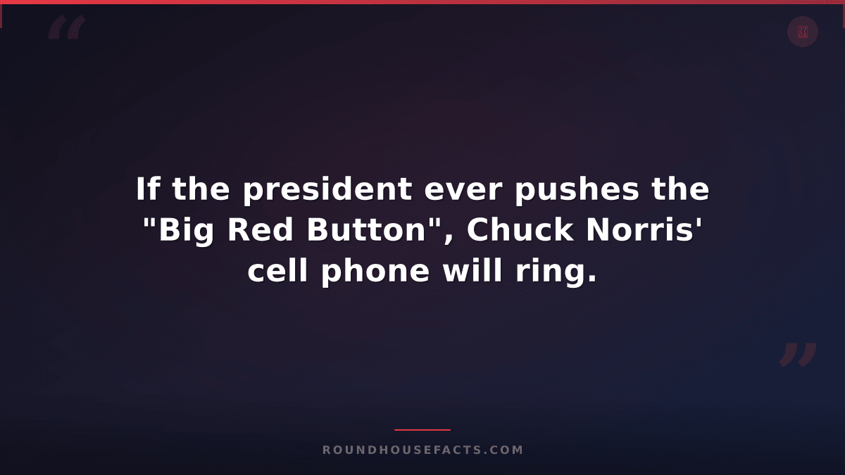 Chuck Norris Fact — If the president ever pushes the "Big Red Button", Chuck Nor