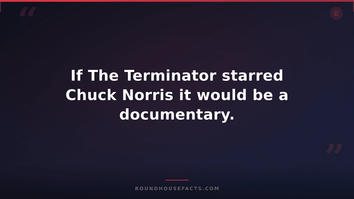 Chuck Norris Fact — If The Terminator starred Chuck Norris it would be a documen