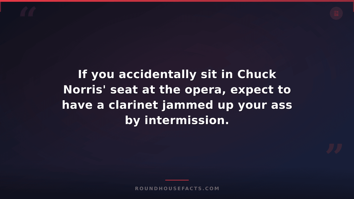 Chuck Norris Fact — If you accidentally sit in Chuck Norris' seat at the opera,