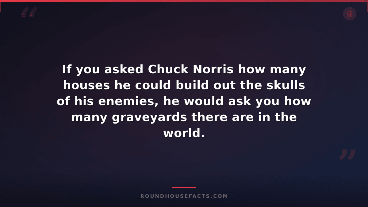 Chuck Norris Fact — If you asked Chuck Norris how many houses he could build out
