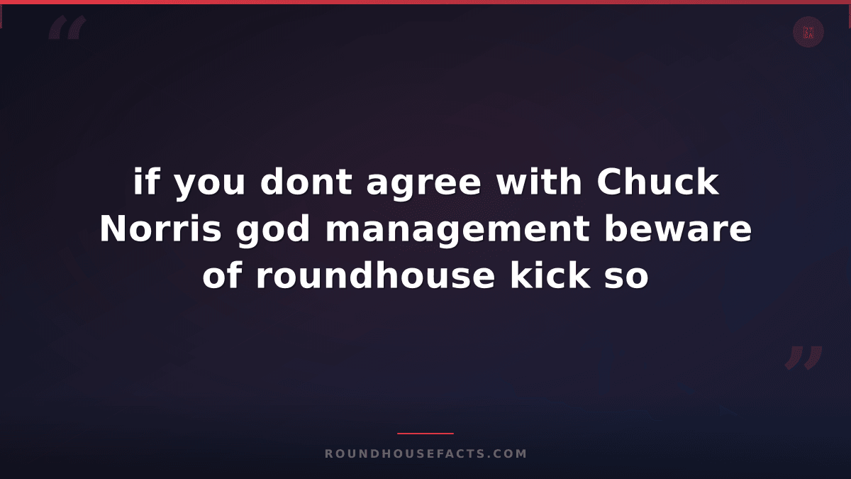 Chuck Norris Fact — if you dont agree with Chuck Norris god management beware of