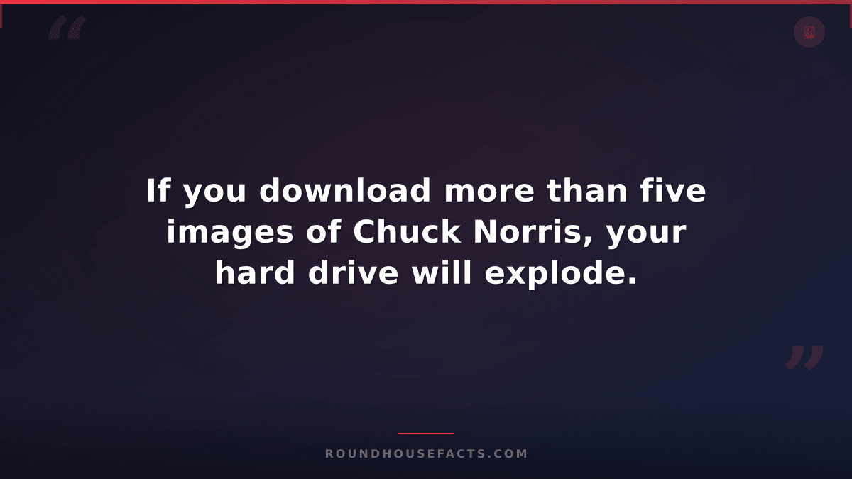 Chuck Norris Fact — If you download more than five images of Chuck Norris, your