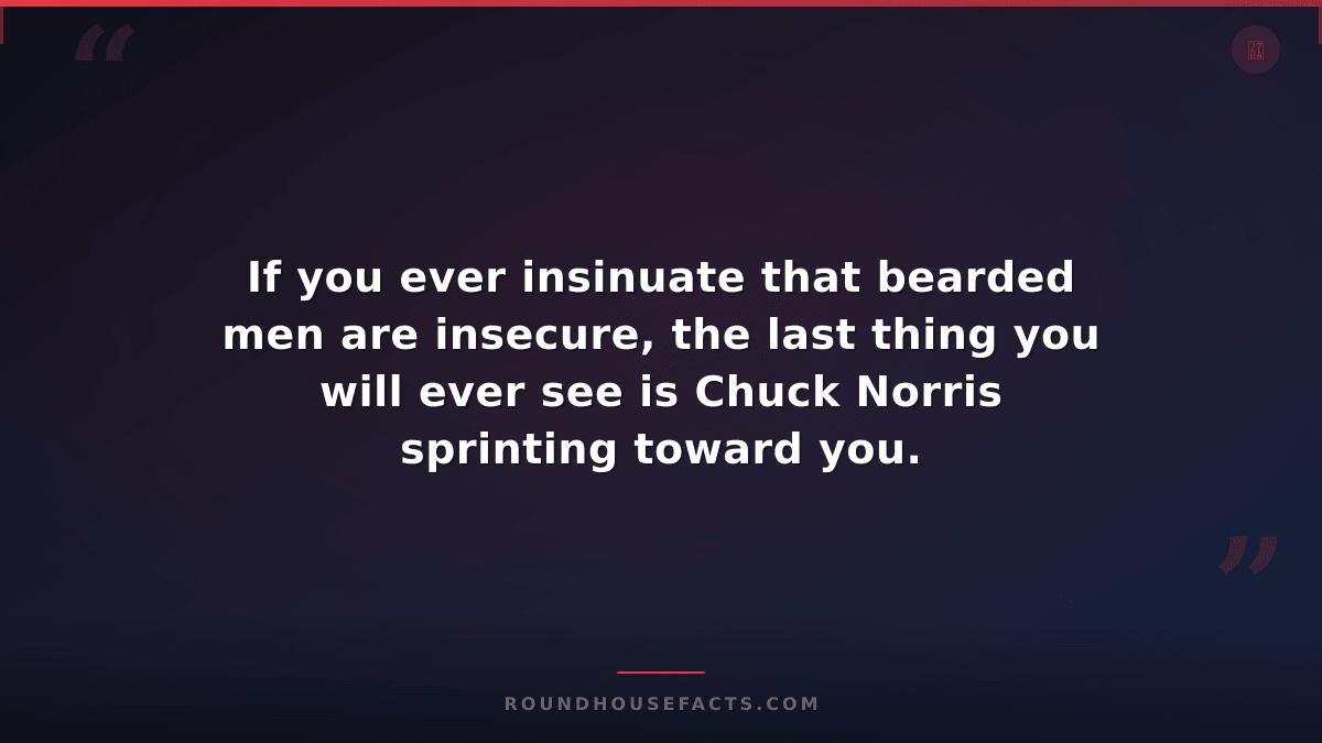 Chuck Norris Fact — If you ever insinuate that bearded men are insecure, the las