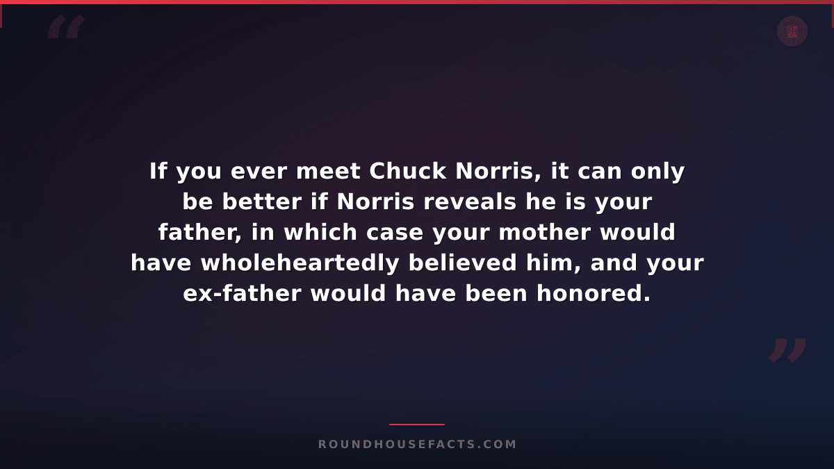 Chuck Norris Fact — If you ever meet Chuck Norris, it can only be better if Norr