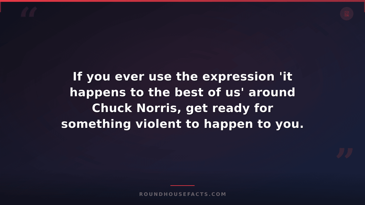 Chuck Norris Fact — If you ever use the expression 'it happens to the best of us