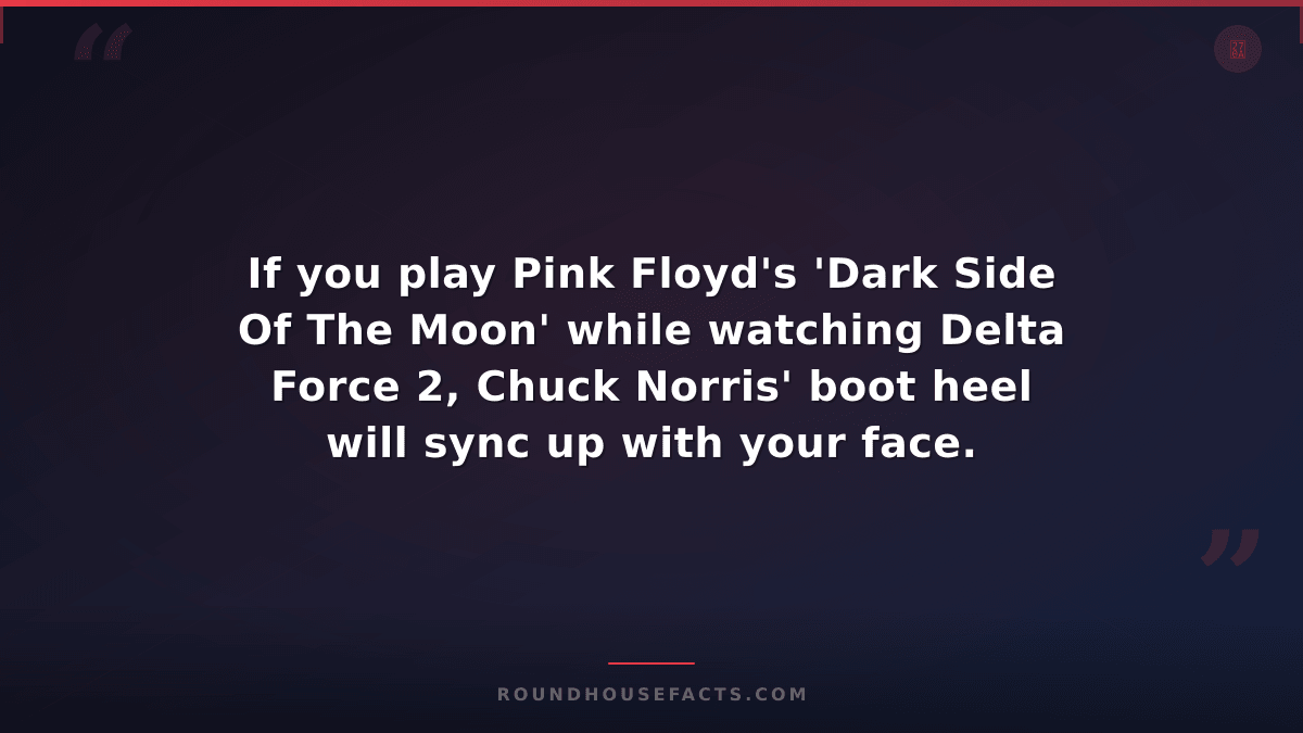 Chuck Norris Fact — If you play Pink Floyd's 'Dark Side Of The Moon' while watch