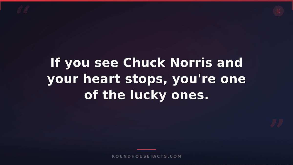 Chuck Norris Fact — If you see Chuck Norris and your heart stops, you're one of