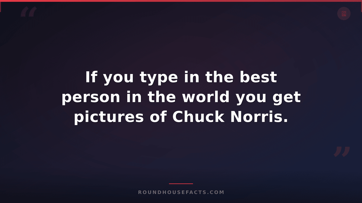Chuck Norris Fact — If you type in the best person in the world you get pictures