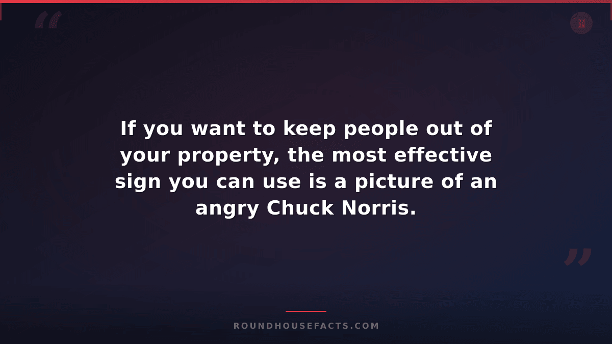 Chuck Norris Fact — If you want to keep people out of your property, the most ef