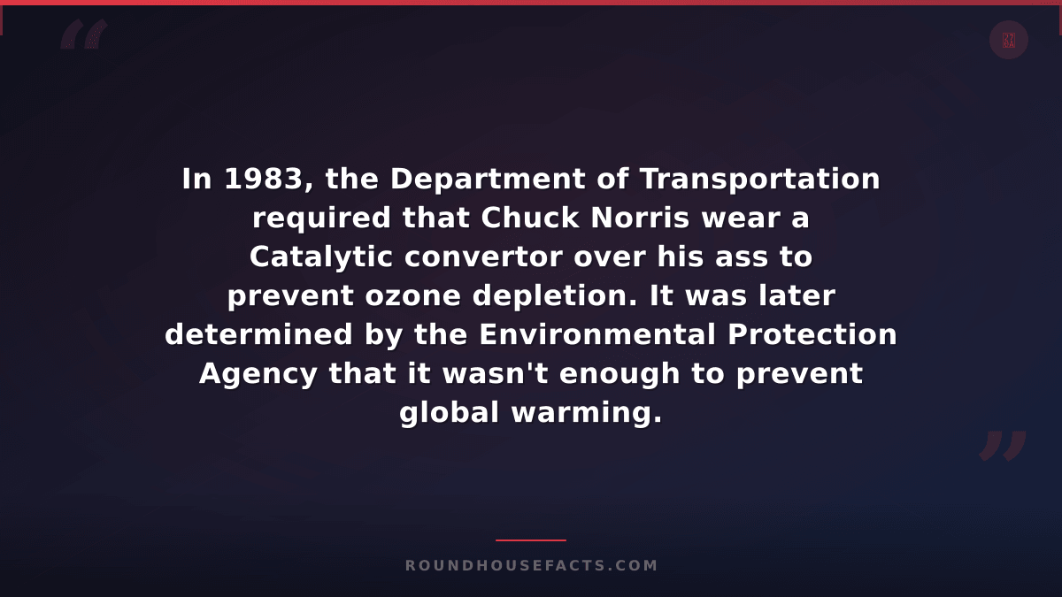 Chuck Norris Fact — In 1983, the Department of Transportation required that Chuc