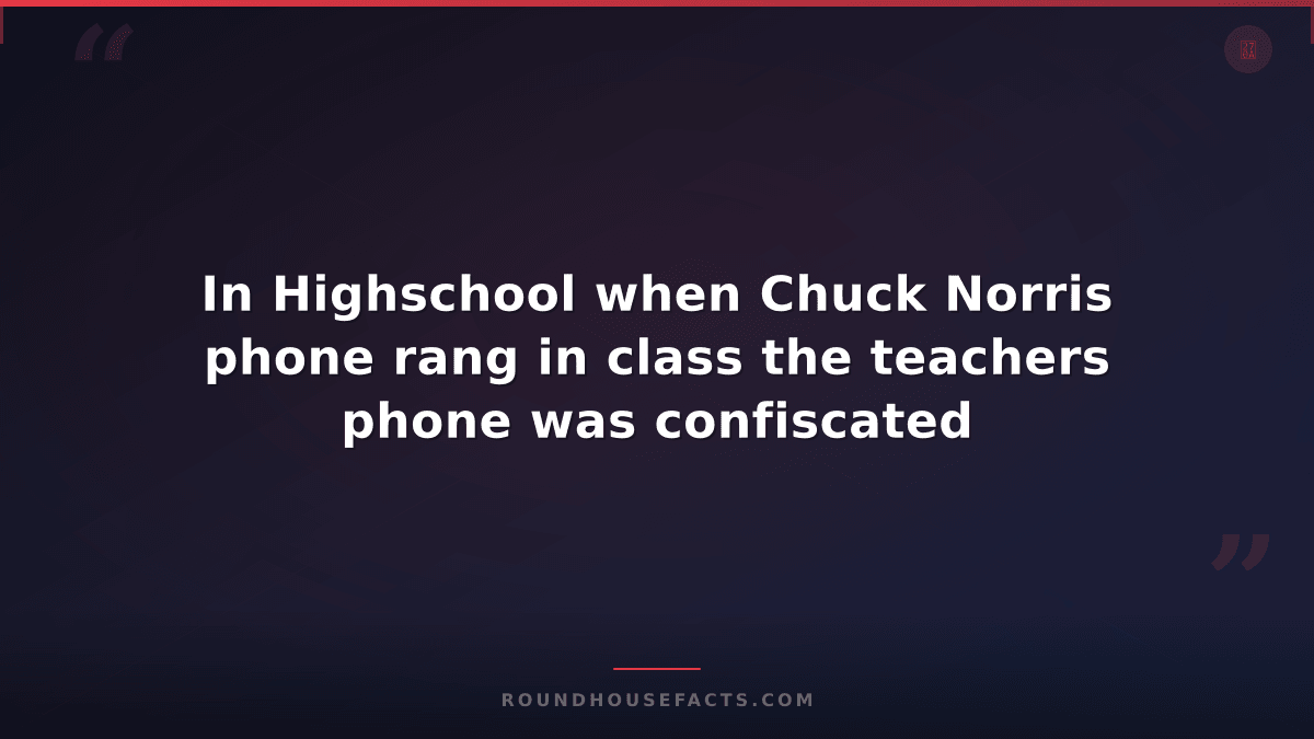 Chuck Norris Fact — In Highschool when Chuck Norris phone rang in class the teac