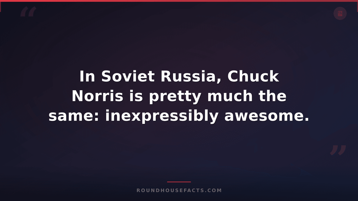 Chuck Norris Fact — In Soviet Russia, Chuck Norris is pretty much the same: inex