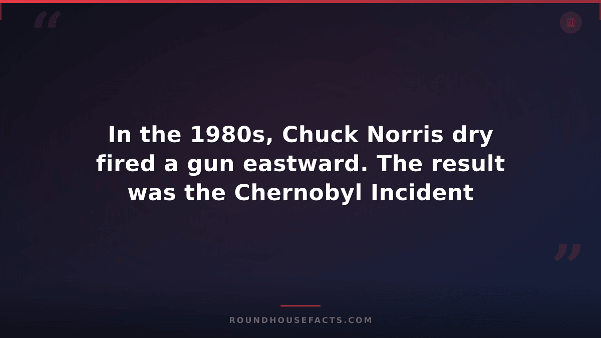 Chuck Norris Fact — In the 1980s, Chuck Norris dry fired a gun eastward. The res