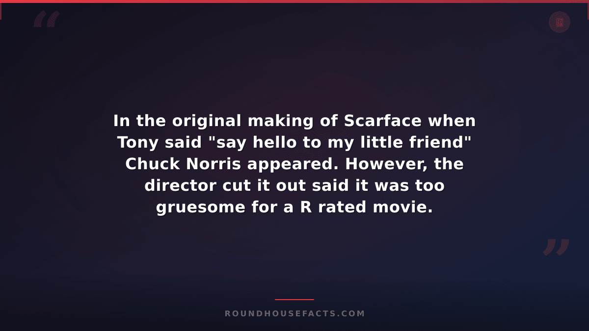 Chuck Norris Fact — In the original making of Scarface when Tony said "say hello