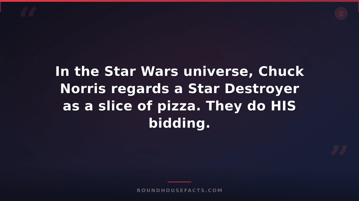Chuck Norris Fact — In the Star Wars universe, Chuck Norris regards a Star Destr