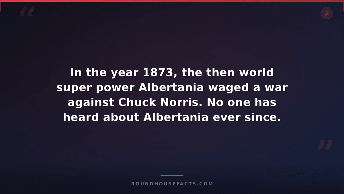 Chuck Norris Fact — In the year 1873, the then world super power Albertania wage
