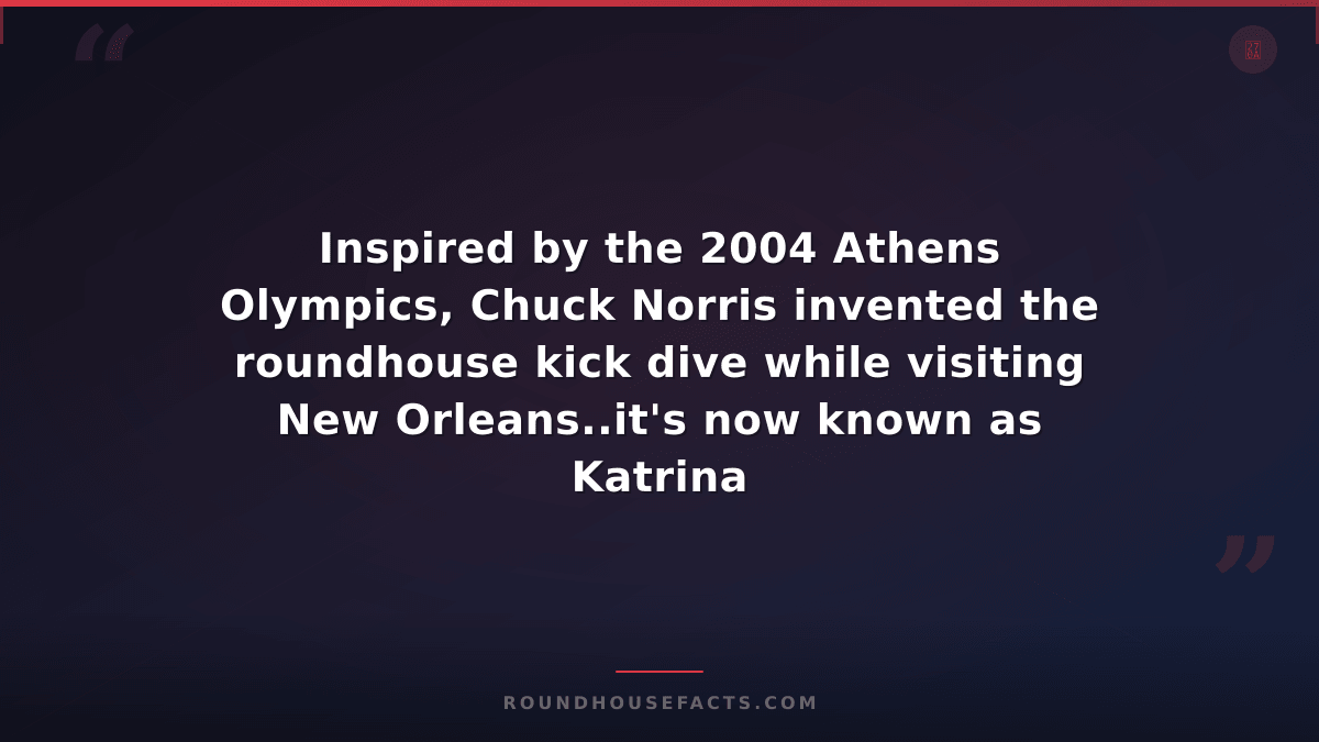 Chuck Norris Fact — Inspired by the 2004 Athens Olympics, Chuck Norris invented