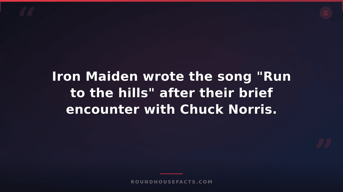Chuck Norris Fact — Iron Maiden wrote the song "Run to the hills" after their br