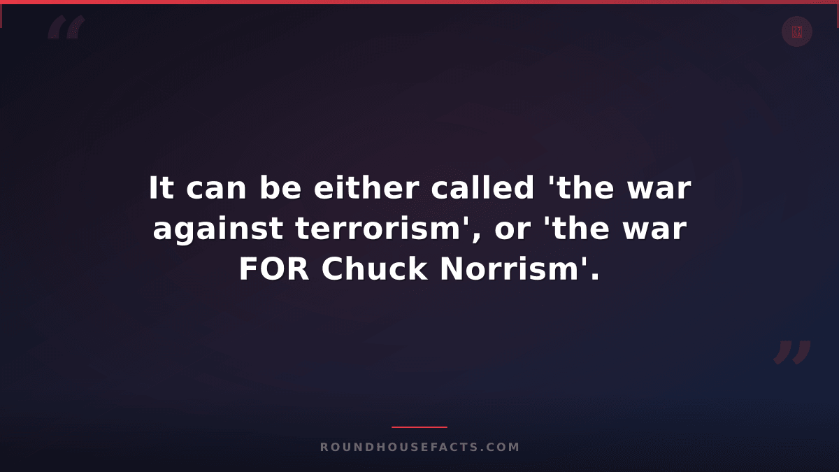 Chuck Norris Fact — It can be either called 'the war against terrorism', or 'the
